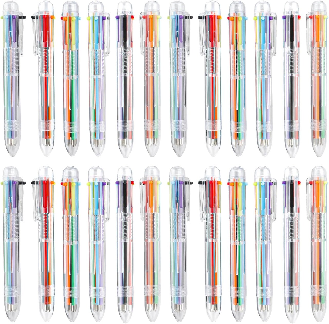 24 PCS Ballpoint Pens for School 6-in-1 Colored Pens Ballpoint